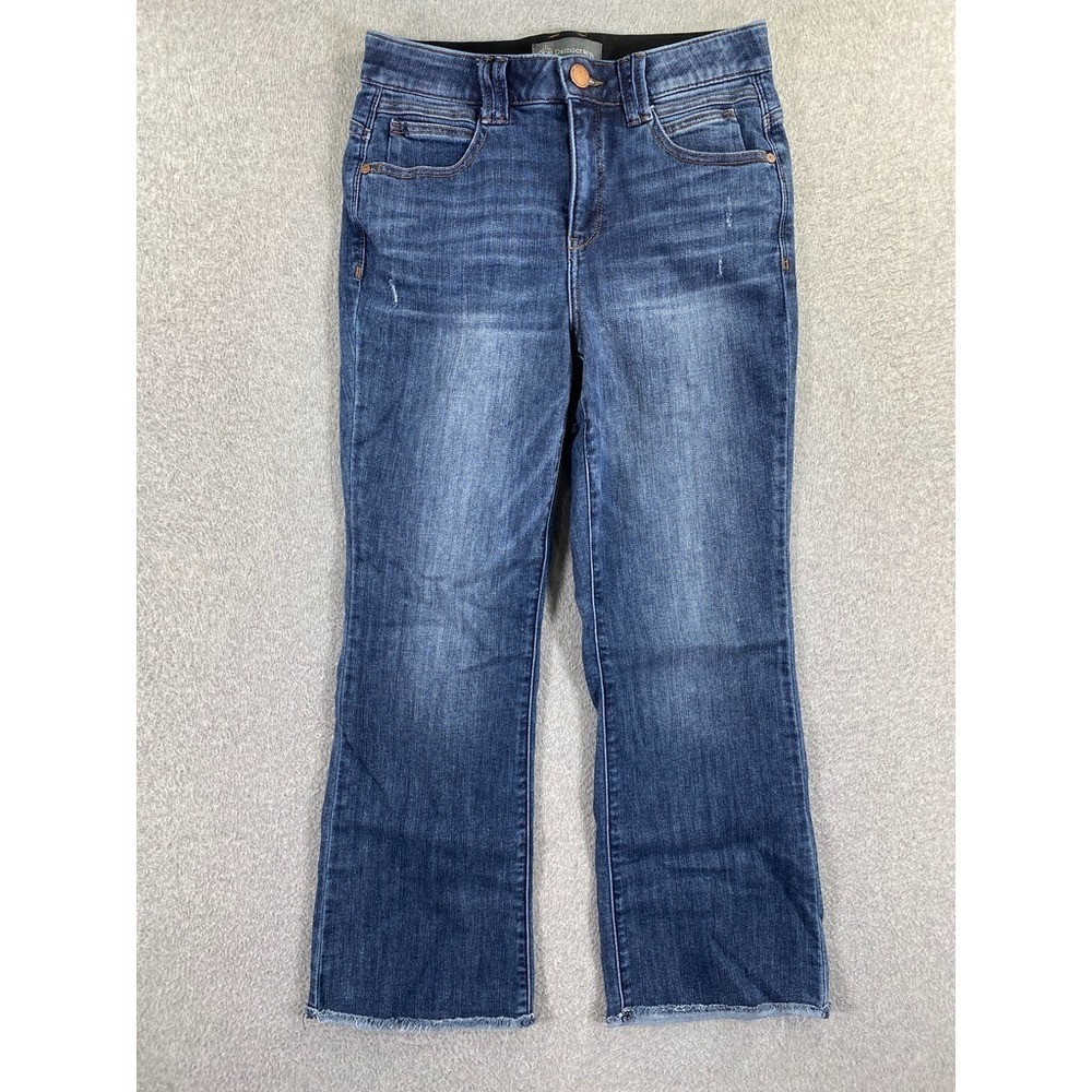 Democracy Ab Technology Bootcut‎ Jeans Womens 6 Blue Dark Wash Distressed Denim